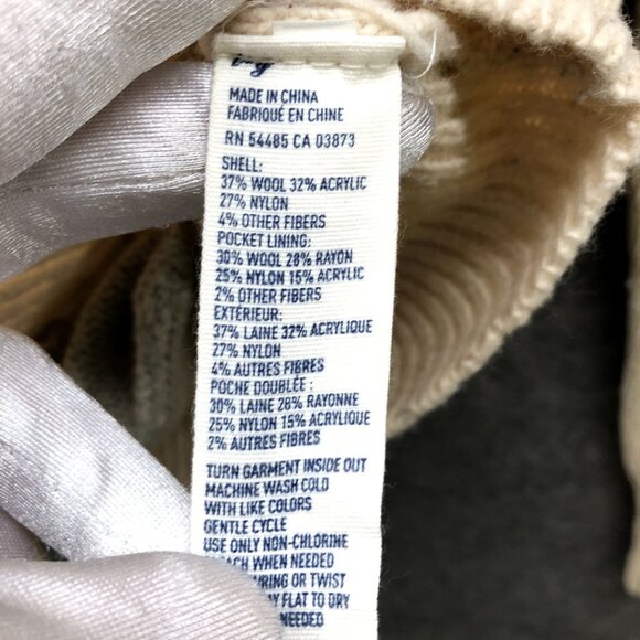 Vintage American Eagle Wool Blend Cardigan Sweater Womens L Beige Shawl Collar - Picture 8 of 11